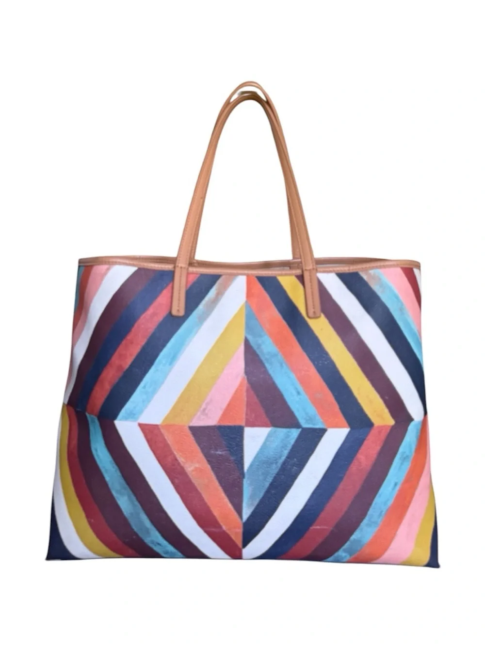 Tory Burch Multicolor Stripe Chevron Tote | Investment Luxury